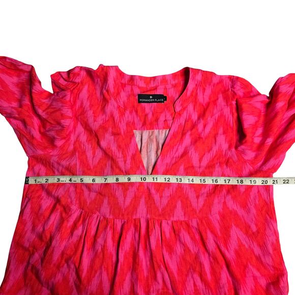 Tuckernuck Pomander Place Ikat Kenzo Dress in Hot Pink Size: L - Picture 5 of 6